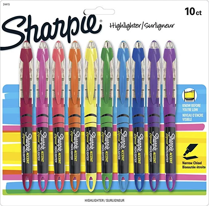10 COUNT OF SHARPIE LIQUID HIGHLIGHTERS FOR $6.79