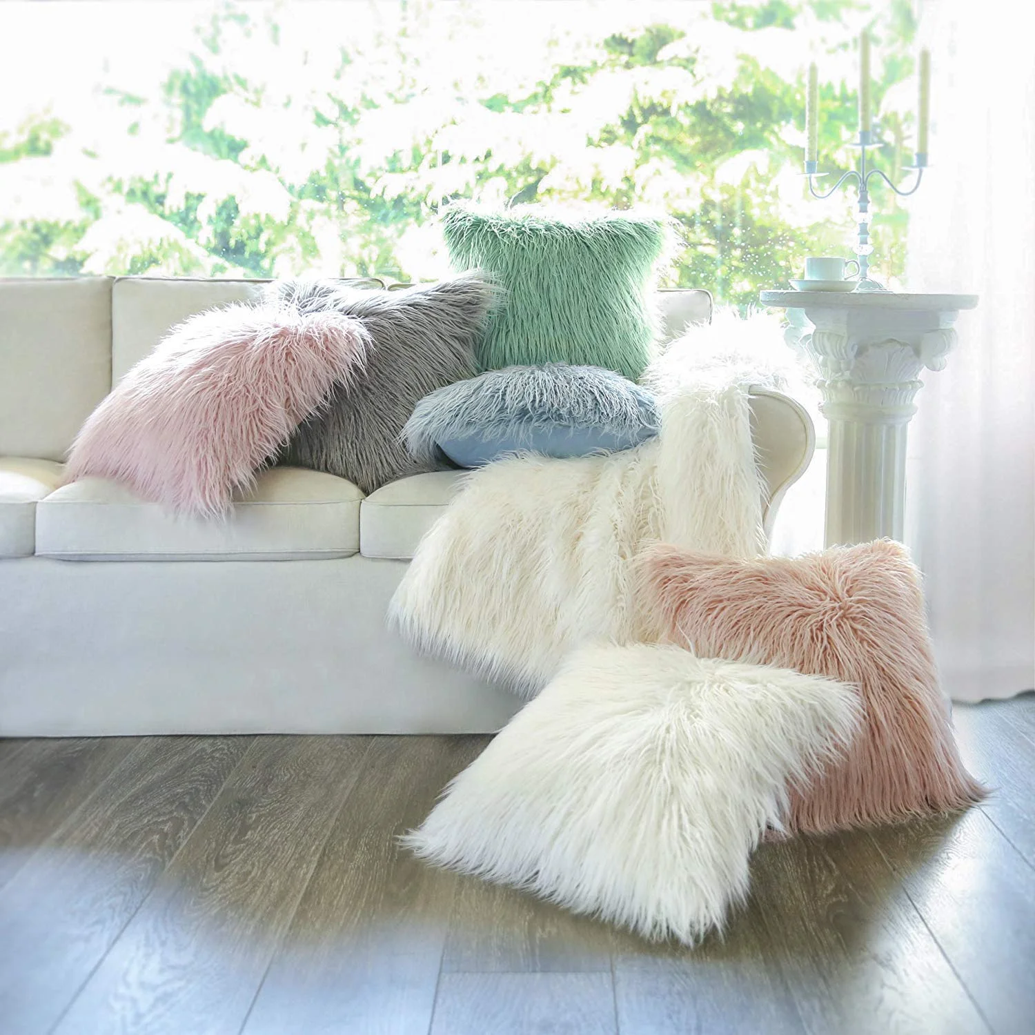 FUR THROW PILLOW CASE FOR $9.34