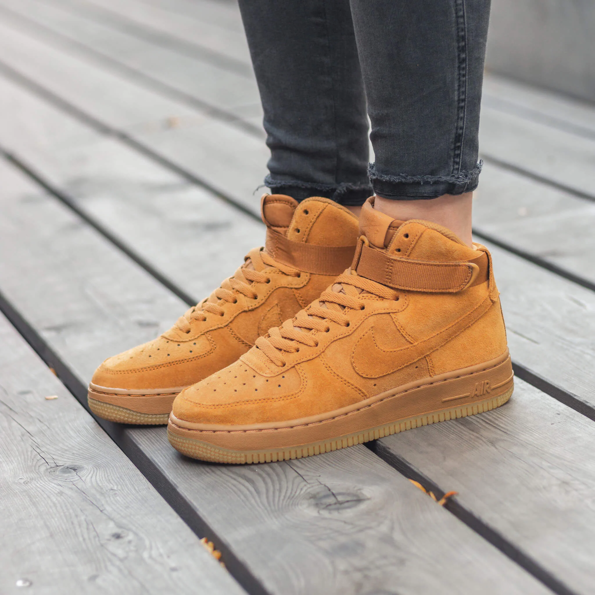 GRADE SCHOOL NIKE AIR FORCE 1 HIGH LV8 'WHEAT' FOR $55.98