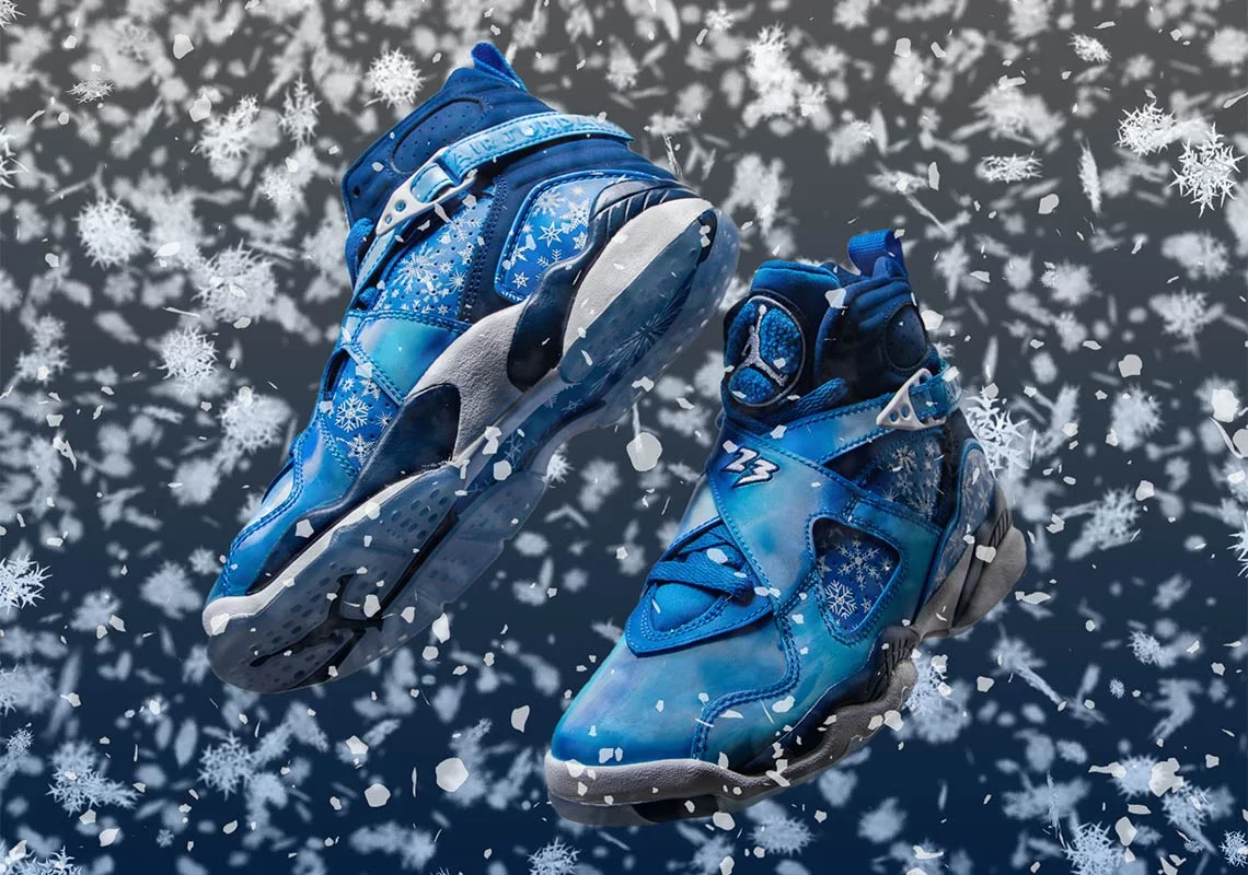 GRADE SCHOOL AIR JORDAN RETRO 8 ‘SNOWFLAKE’ FOR $83.98
