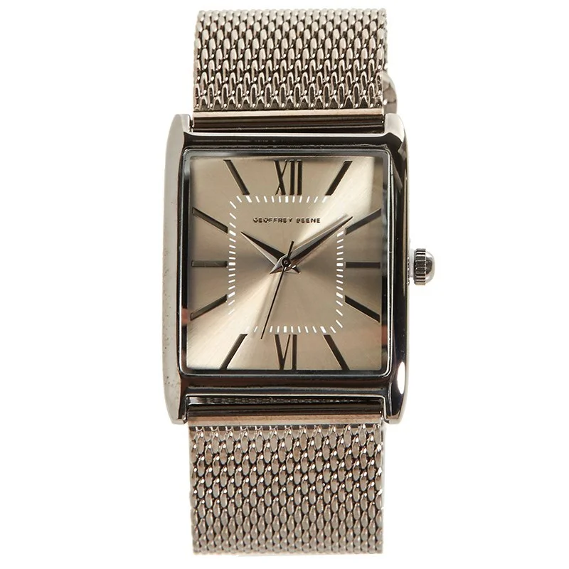 MENS GUNMETAL OBLONG MESH WATCH FOR $12.99