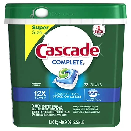 CASCADE COMPLETE ACTIONPACS DISHWASHER DETERGENT (78 PACS) FOR $8.87