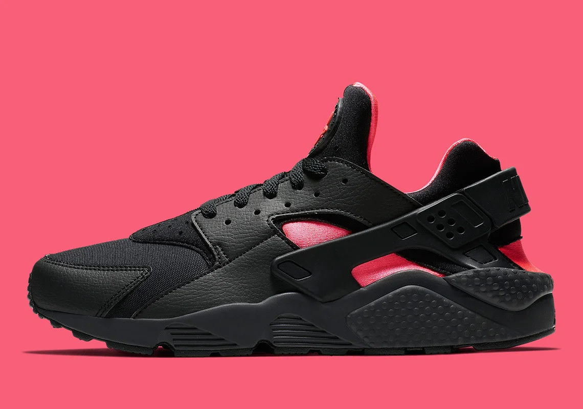 NIKE AIR HUARACHE 'BLACK/SOLAR RED' FOR $59.98