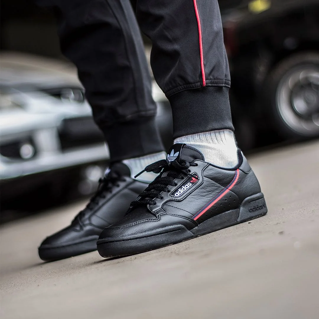 ADIDAS CONTINENTAL 80S 'CORE BLACK' FOR $50.00