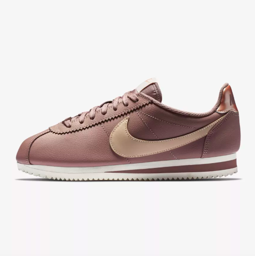 WOMEN'S NIKE CLASSIC CORTEZ LEATHER METALLIC 'SMOKEY MAUVE' FOR $55.00