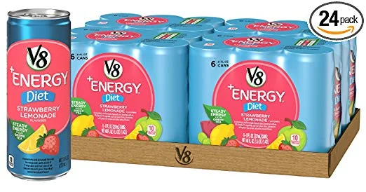 24 PACK - DIET V8 ENERGY STRAWBERRY LEMONADE FOR $11.05
