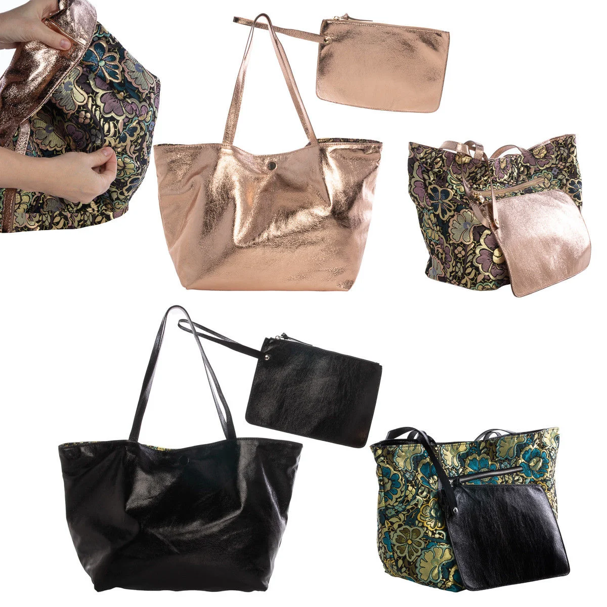 STEVE MADDEN TOTE BAG REVERSIBLE WITH ZIP CLUTCH PURSE&nbsp;FOR $19.99