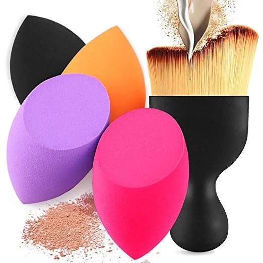 4 MAKEUP SPONGES PLUS CONTOUR BRUSH FOR $8.49