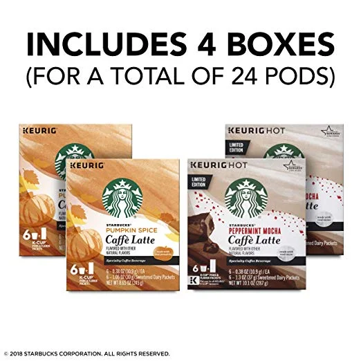 24 STARBUCKS LATTE K-CUPS FOR $5.98