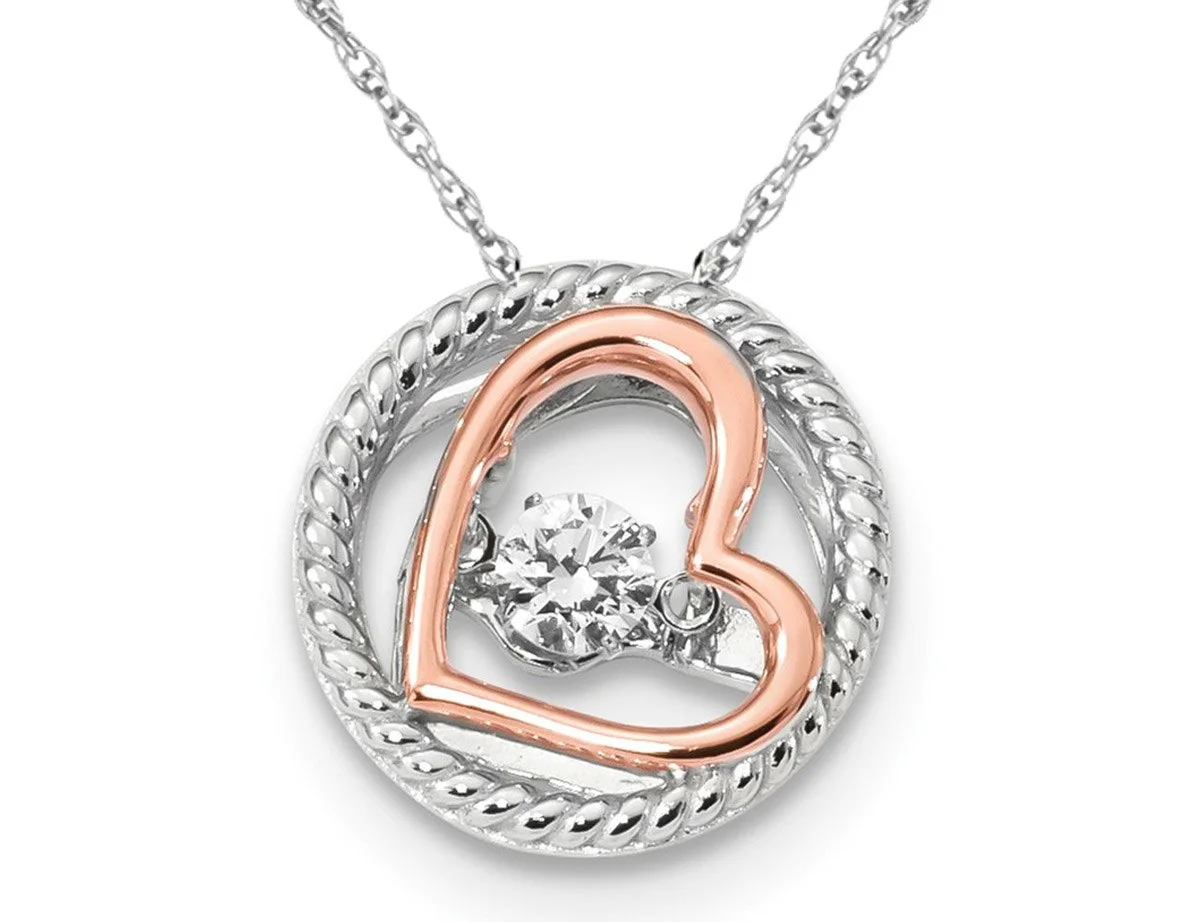 TWO TONE OPEN HEART PENDANT NECKLACE FOR $63.99