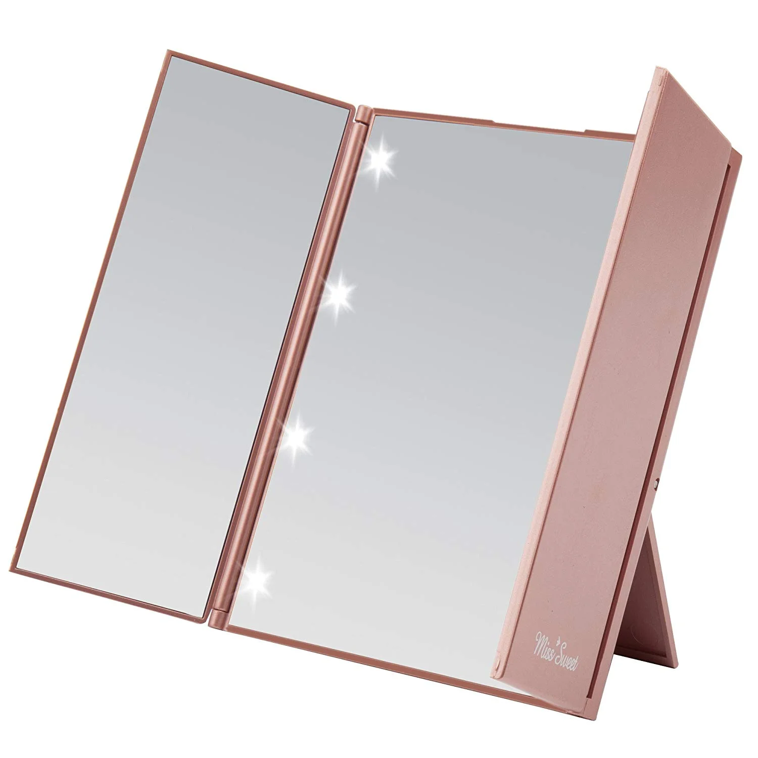 LED LIGHTED TRI-FOLD MAKEUP MIRROR FOR $12.99
