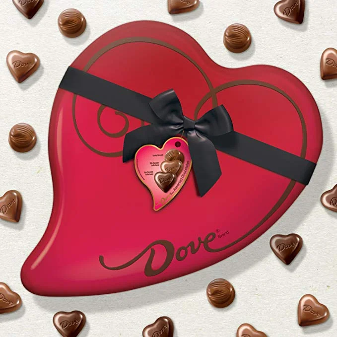 DOVE EXTRA LARGE ASSORTED CHOCOLATE CANDY HEART GIFT BOX FOR $11.99