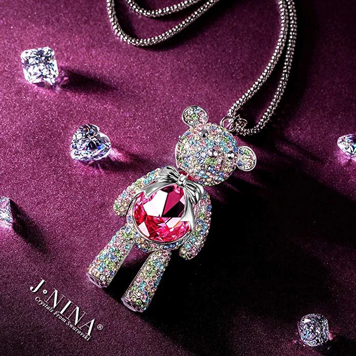 SWAROVSKI CRYSTALS TEDDY BEAR NECKLACE FOR $29.99