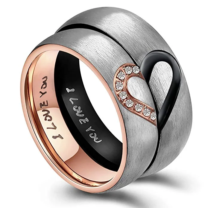 HIS &amp; HERS REAL LOVE HEART PROMISE RING FOR $11.99 EACH