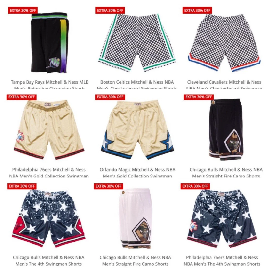 MITCHELL AND NESS SWINGMAN SHORTS AS LOW AS $33.60