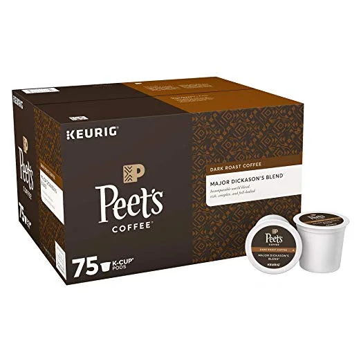 75 K-CUPS - PEETS MAJOR DICKASON'S DARK ROAST COFFEE K-CUPS FOR $28.34