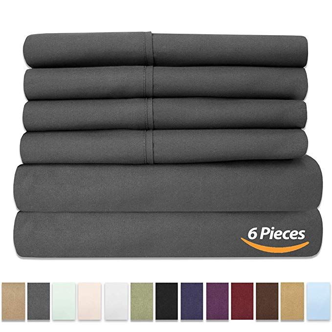 6 PIECE 1500 THREAD COUNT DEEP POCKET QUEEN BED SHEET SET FOR $14.66
