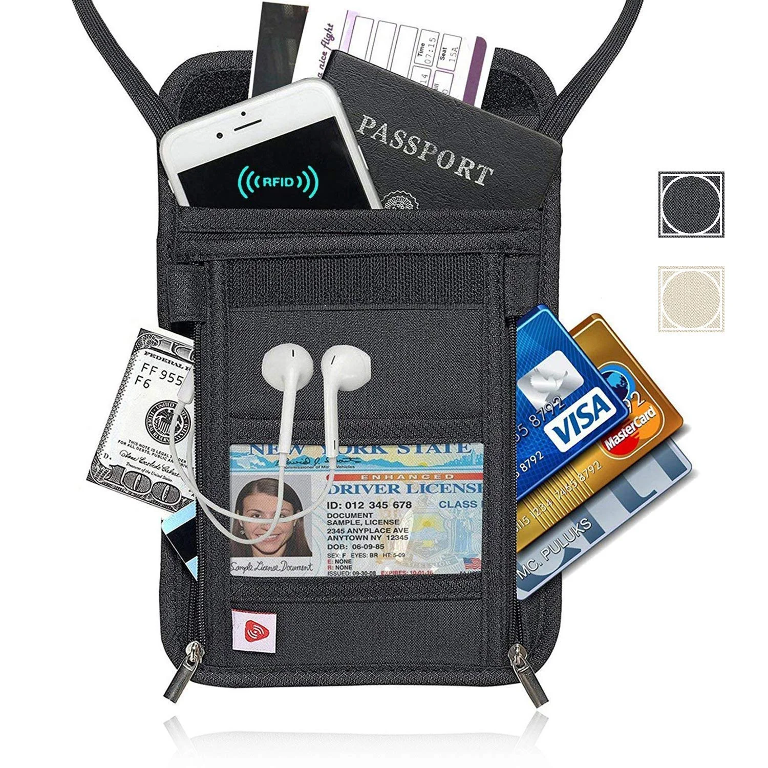 RFID BLOCKING PASSPORT HOLDER / TRAVEL WALLET FOR $6.95