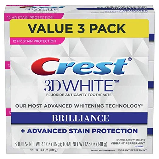 CREST 3D WHITE BRILLIANCE VIBRANT PEPPERMINT TOOTHPASTE (3 PACK) FOR $13.99 EACH