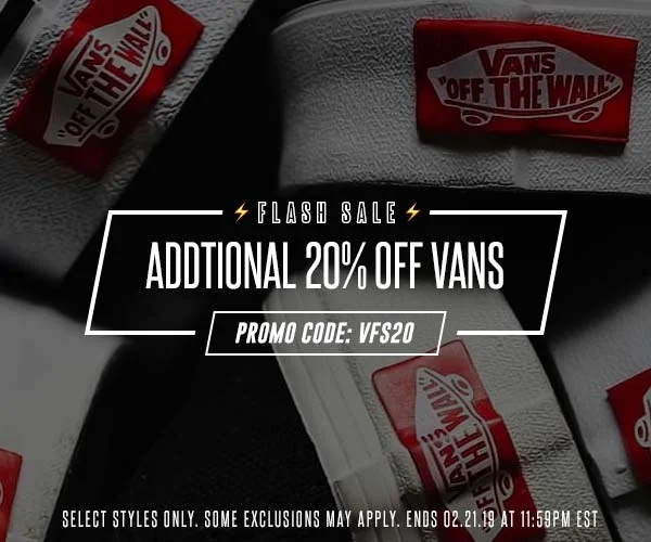 YCMC FLASH SALE: EXTRA 20% OFF VANS