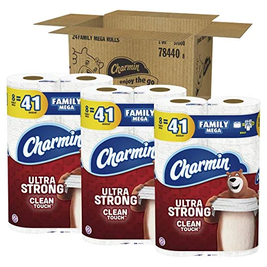 CHARMIN ULTRA STRONG CLEAN TOUCH TOILET PAPER (24 FAMILY MEGA ROLLS) FOR $26.92