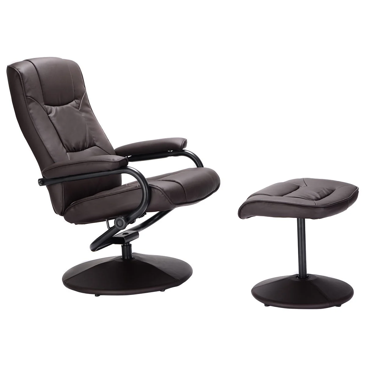 RECLINER CHAIR SWIVEL ARMCHAIR LOUNGE SEAT W/ FOOTREST STOOL FOR $95.99