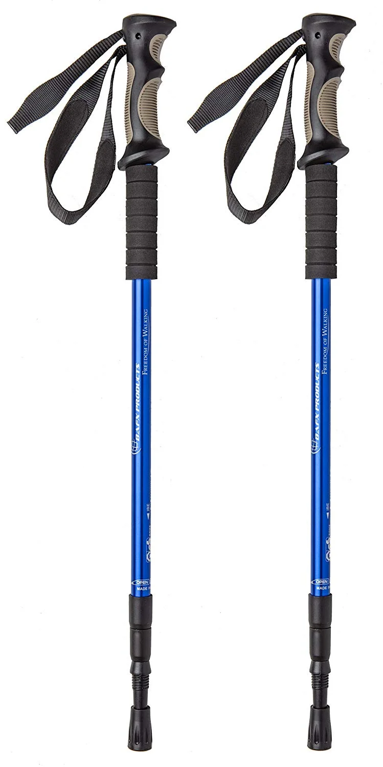 ADJUSTABLE ANTI SHOCK HIKING/WALKING/TREKKING POLES (2 PACK) FOR $14.24