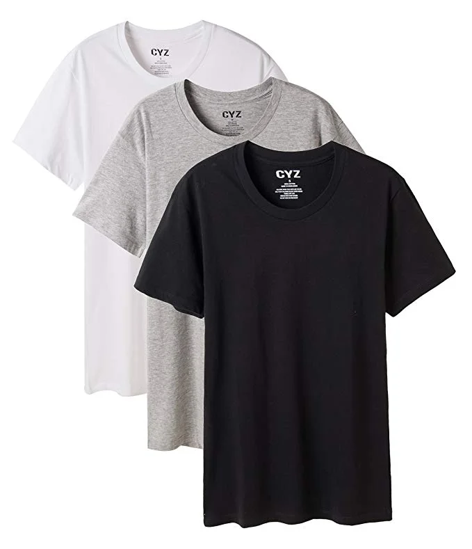 MEN'S 3-PK 100% COTTON CREW NECK T-SHIRTS FOR $7.49