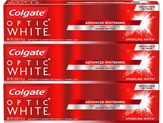 COLGATE OPTIC WHITE WHITENING TOOTHPASTE (3 PACK) FOR $10.41