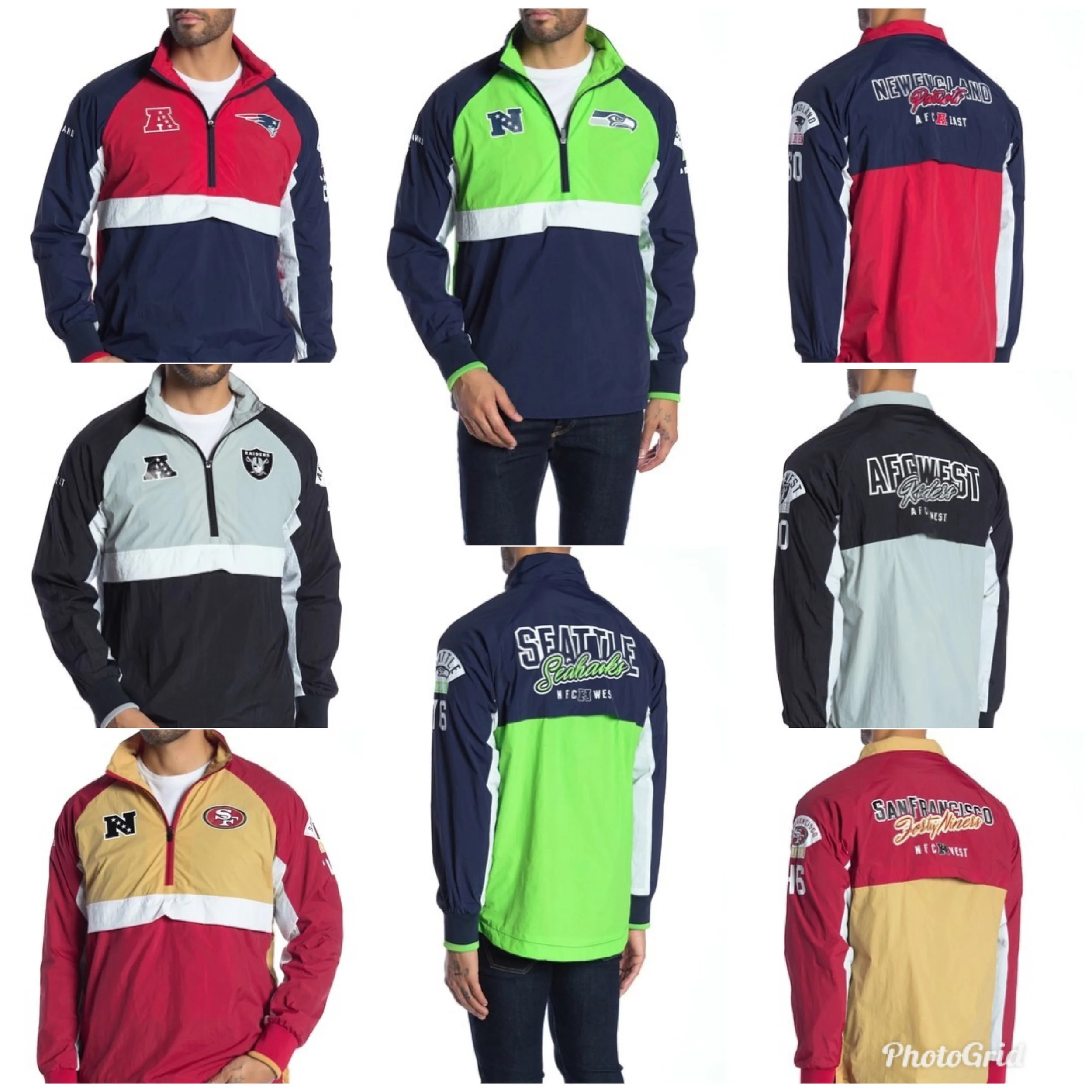 64% OFF UNK NFL QUARTER ZIP JACKET $32.48
