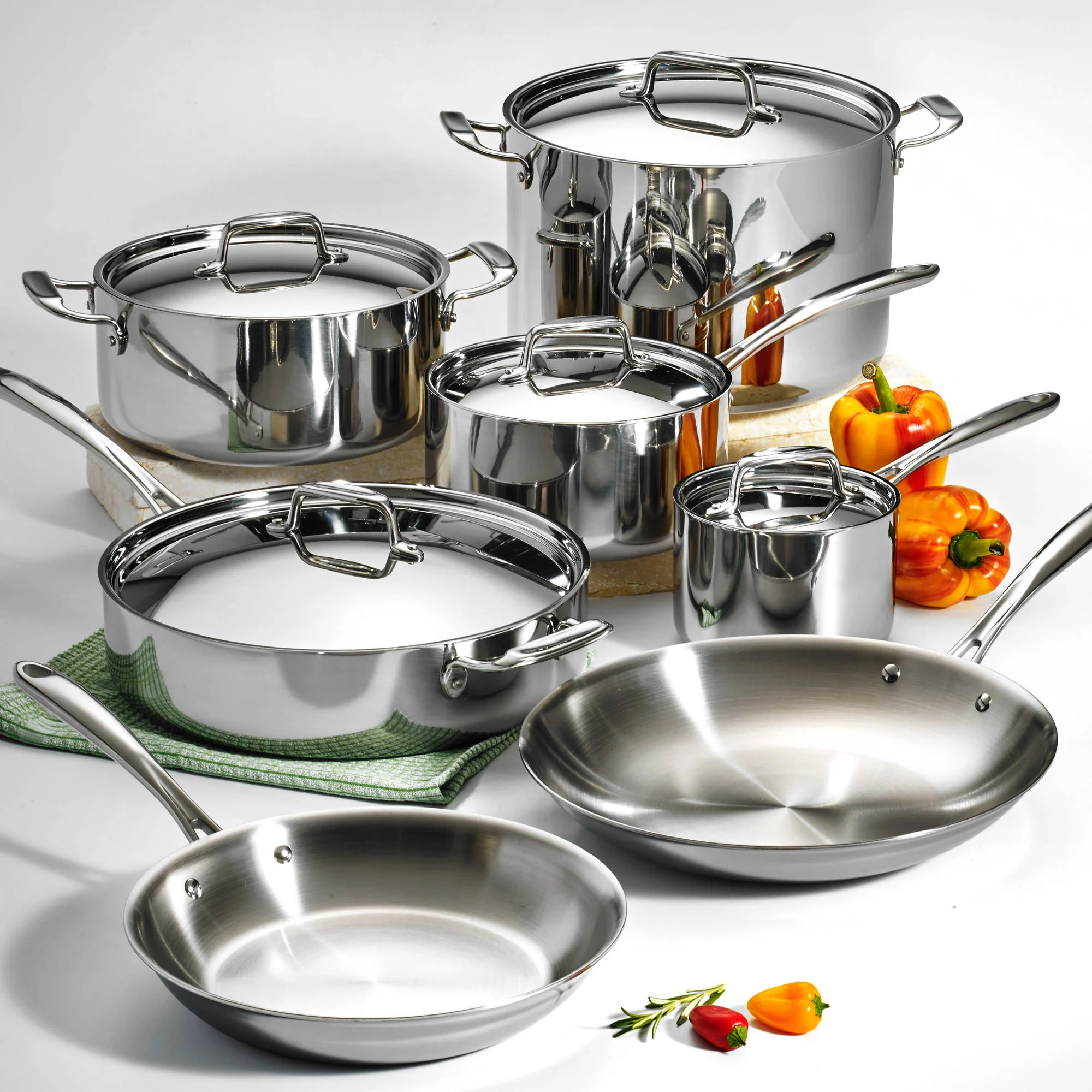 12-PIECE TRI-PLY CLAD COOKWARE SET FOR $199.97