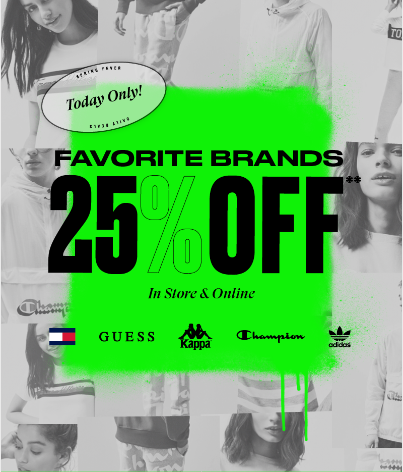 PACSUN FLASH SALE: 25% OFF YOUR FAVORITE BRANDS