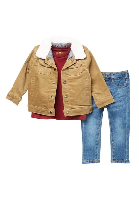 56% OFF (KIDS) 7 FOR ALL MANKIND CORDUROY JACKET 3-PIECE SET $32.97