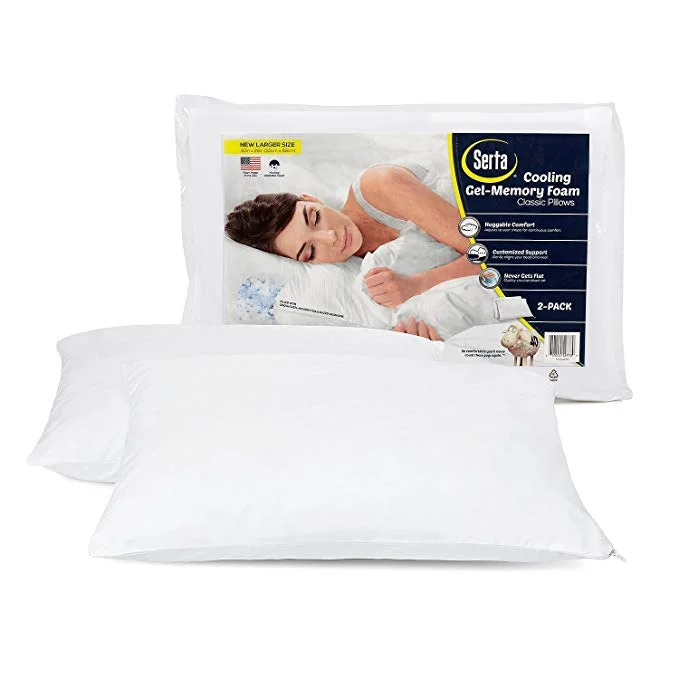 2 SERTA GEL MEMORY FOAM PILLOWS FOR $15.63