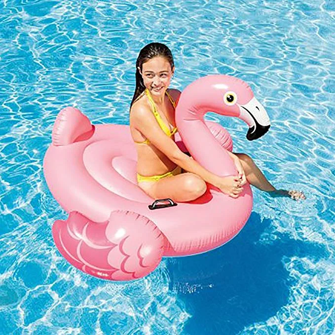 INFLATABLE FLAMINGO RIDE-ON POOL FLOAT FOR $10.83