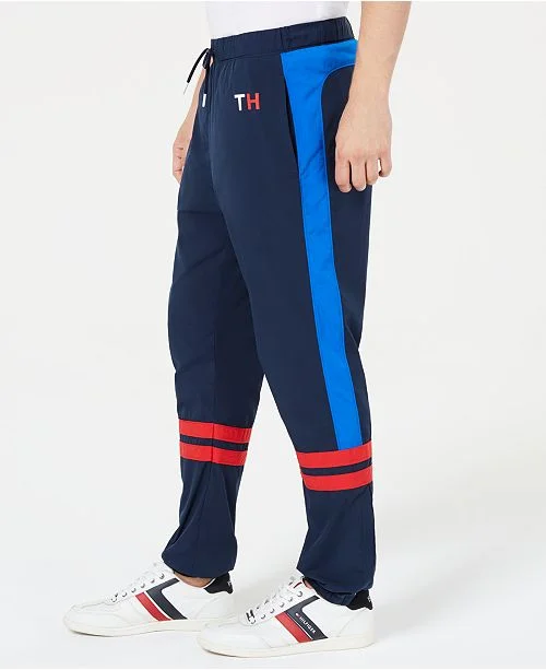 TOMMY HILFIGER MENS COACH COLORBLOCKED TRACK PANTS FOR $31.93