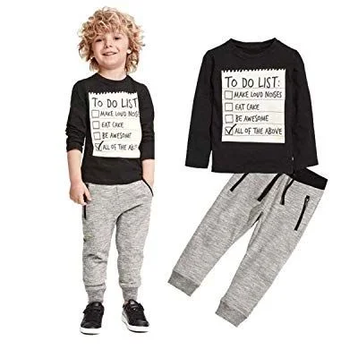 BOYS 2 PIECE TO DO LIST CLOTHING SET FOR $6.80