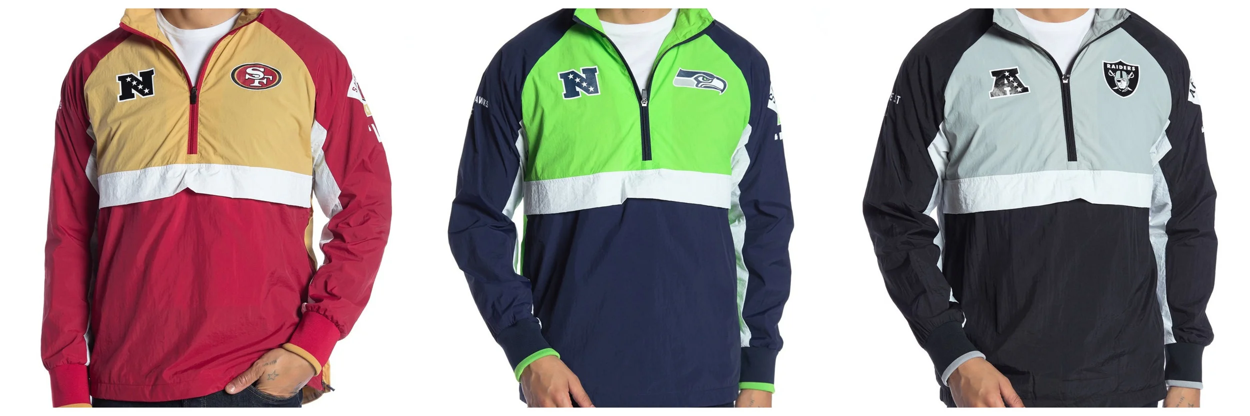 NFL QUARTER ZIP TRACK JACKETS FOR $24.36