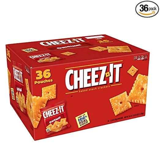 36 SNACK BAGS - CHEEZ-IT BAKED SNACK CHEESE CRACKERS FOR $5.98