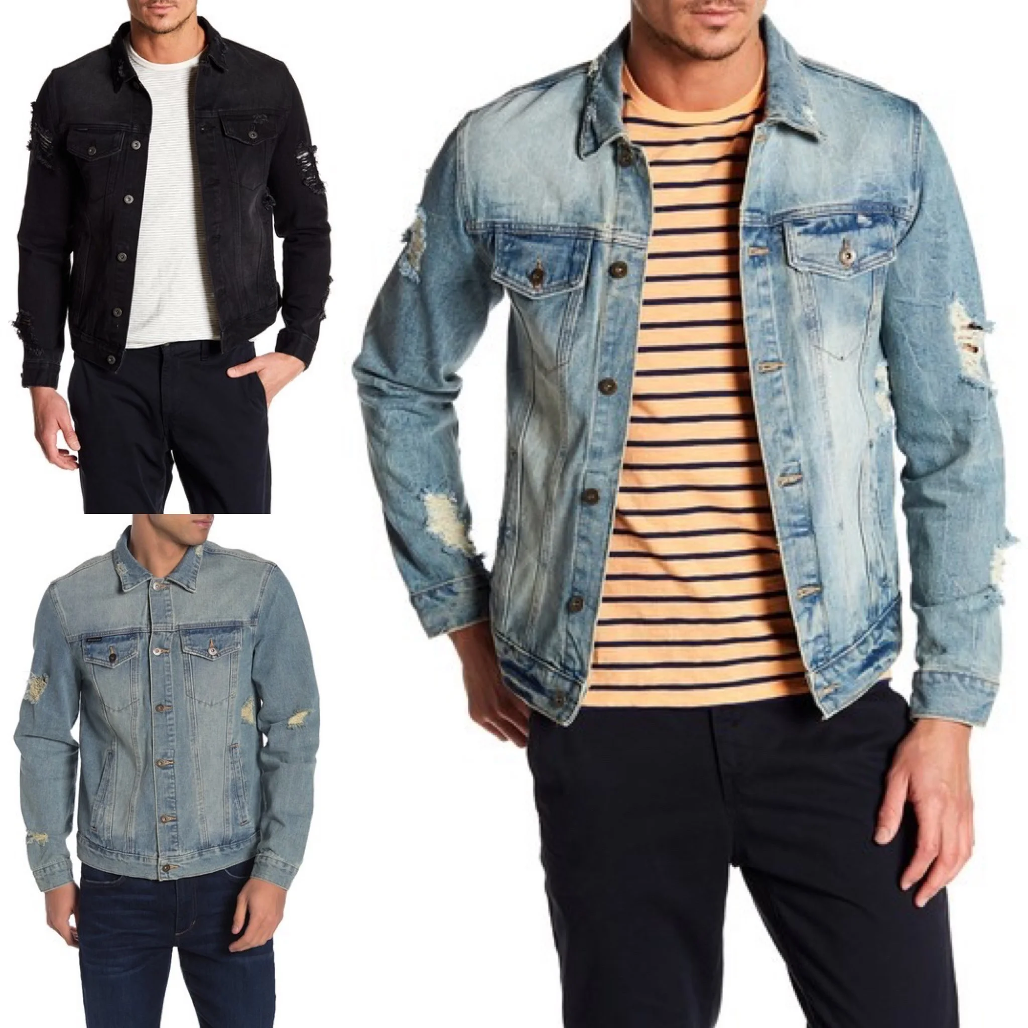 REQUEST DISTRESSED DENIM JACKET FOR $39.97