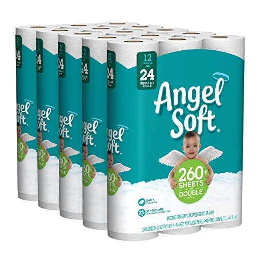 60 DOUBLE ROLLS OF ANGEL SOFT TOILET TISSUE FOR $27.94