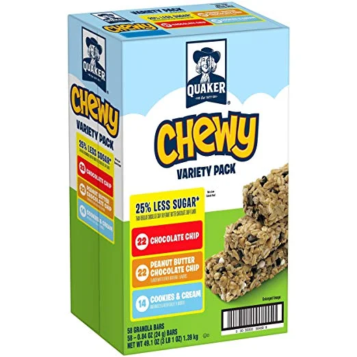 CHEWY GRANOLA BARS VARIETY PACK (58 BARS) FOR $8.54