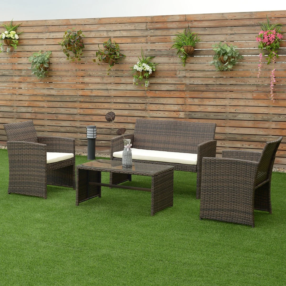 4-PIECE OUTDOOR PATIO RATTAN WICKER FURNITURE SET FOR $159.99