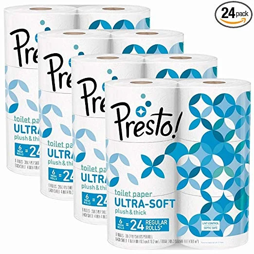 PRESTO! MEGA ROLL TOILET PAPER (24 PACK) FOR $14.77