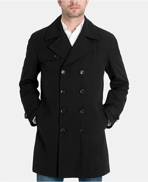 MICHAEL KORS MENS MODERN FIT DOUBLE BREASTED RAINCOAT FOR $104.99