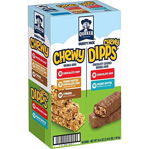 CHEWY GRANOLA BARS AND DIPPS VARIETY PACK (58 COUNT) FOR $8.91