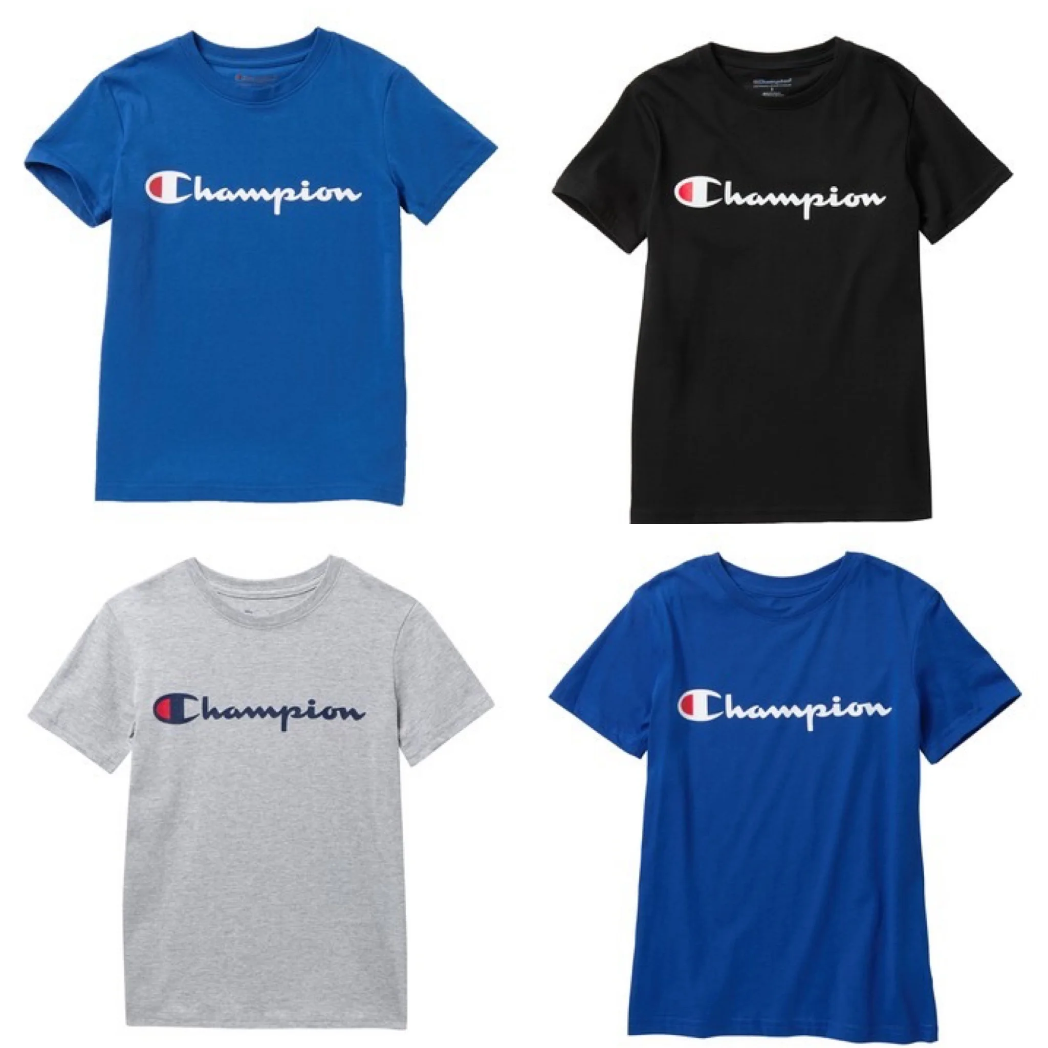 KIDS CHAMPION SCRIPT LOGO T-SHIRTS FOR $9.97