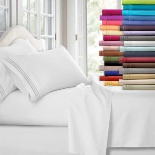 EGYPTIAN COMFORT 1800 COUNT 4 PIECE DEEP POCKET BED SHEET SET FOR $8.99