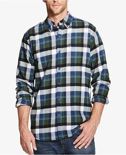 MENS WATERPROOF VINTAGE PLAID BRUSHED FLANNEL SHIRTS FOR $9.16
