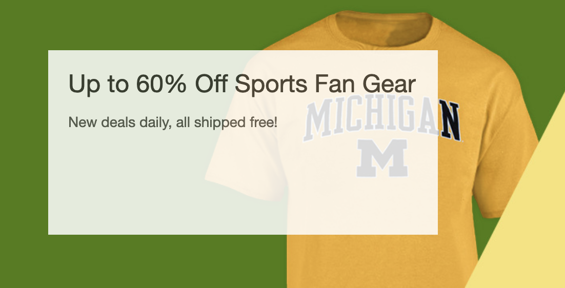 UP TO 60% OFF SPORTS FAN GEAR